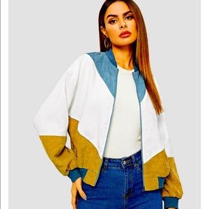 Zipper Cord Bomber Jacket